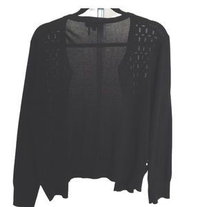 DKNY Cardigan Crochet Weave Front Black L